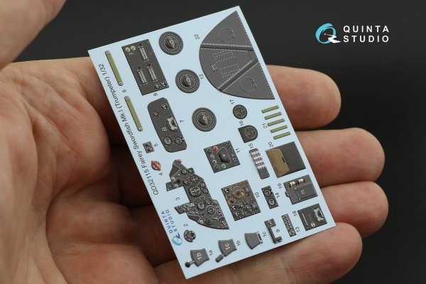 Quinta Studio QD32115 Fairey Swordfish Mk.I 3D-Printed &amp; coloured Interior on decal paper (Trumpeter) 1/32