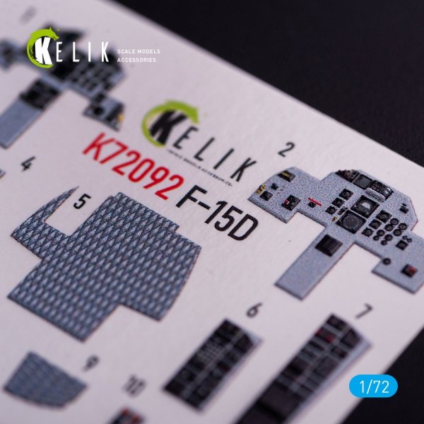 KELIK K72092 F-15D - interior 3D decals for FineMolds kit 1/72