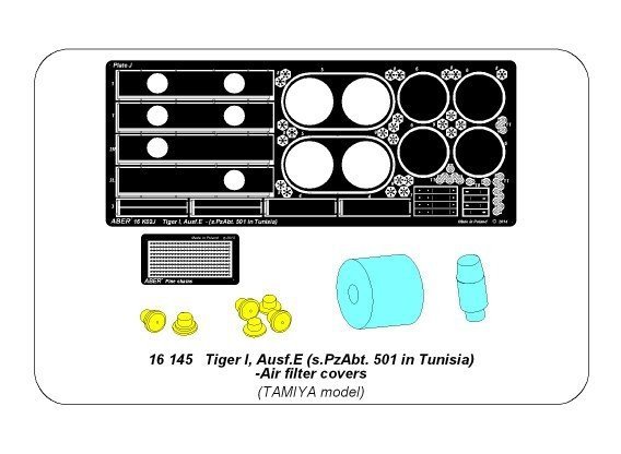 Aber 16145 Tiger I. Tunisia 501 Abt air filer covers