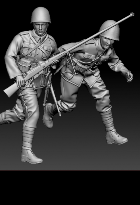 Glowel Miniatures 35014 Polish anti tank team running 1/35