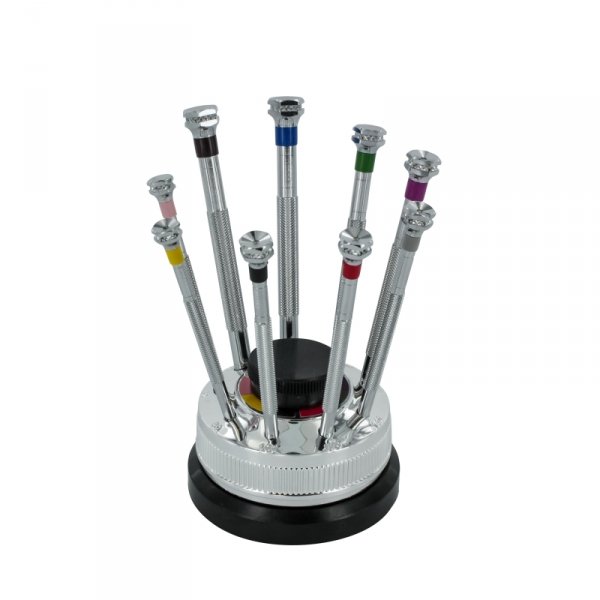 Modelcraft PSD1087 9 Piece Precision Screwdriver Set with Revolving Stand