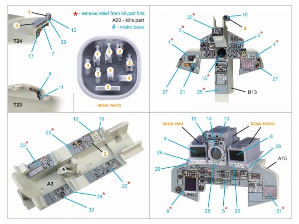 Quinta Studio QDS+48054 Tornado IDS German 3D-Printed &amp; coloured Interior on decal paper (Revell) (small version) (with 3D-printed resin parts) 1/48