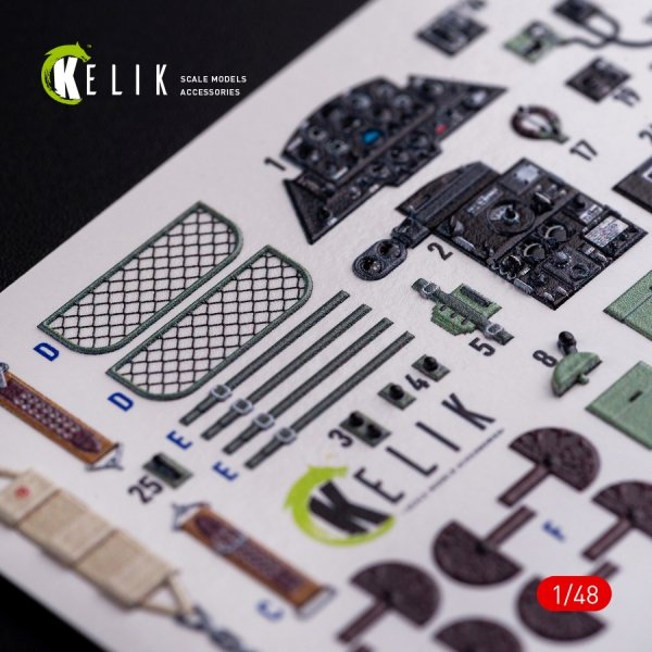 KELIK K48077 Ki-51 Sonia interior 3D decals for WingsyKits kit 1/48