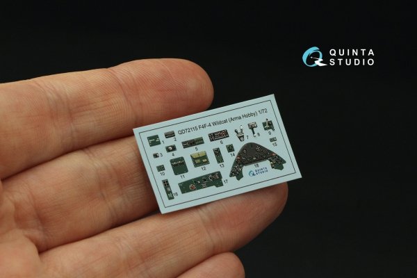 Quinta Studio QD72115 F4F-4 Wildcat 3D-Printed coloured Interior on decal paper (Arma Hobby) 1/72