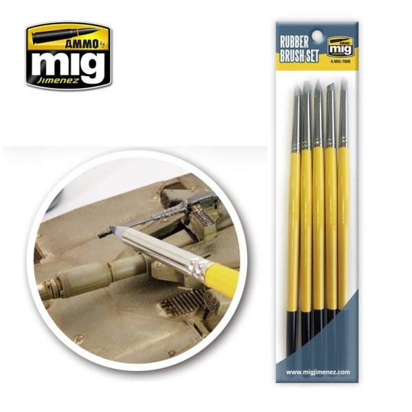 AMMO of Mig Jimenez 7606 RUBBER BRUSH SET