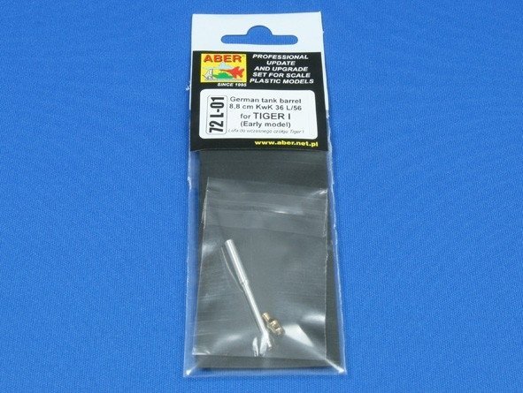 Aber 72L-01 Lufa 8,8cm KWK 36 do niemieckiego czołgu Tiger I / German tank barrel 8,8cm KwK 36 for Tiger I 1/72