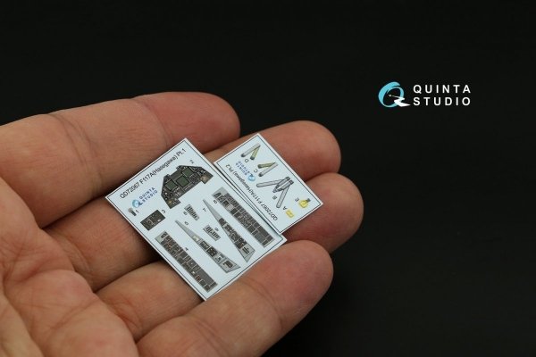 Quinta Studio QD72067 F-117A 3D-Printed &amp; coloured Interior on decal paper (Hasegawa) 1/72