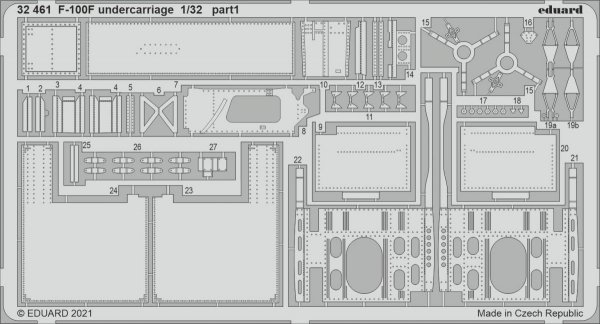 Eduard 32461 F-100F F-100F undercarriage for Trumpeter 1/32