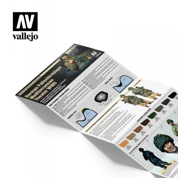 Vallejo 70188 German Fallschirmjäger Mediterranean Theater WWII Zestaw Model Color 8x17ml