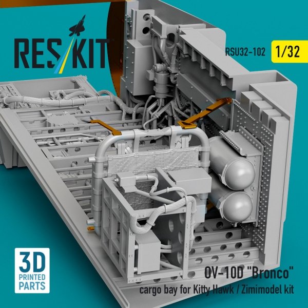 RESKIT RSU32-0102 OV-10D &quot;Bronco&quot; cargo bay for Kitty Hawk/Zimimodel kit (3D Printed) 1/32