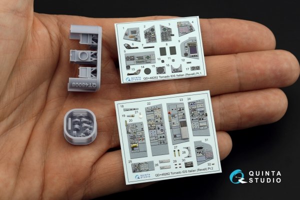 Quinta Studio QDS+48262 Tornado IDS Italian 3D-Printed coloured Interior on decal paper (Revell) (small version) (with 3D-printed resin parts) 1/48