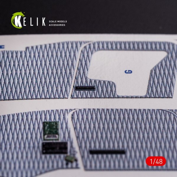 KELIK K48080 O-2A Skymaster interior 3D decals &quot;grey decoration type&quot; for ICM kit 1/48