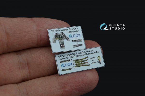 Quinta Studio QD72124 Harrier Gr.1 / Gr.3 early 3D-Printed coloured Interior on decal paper (Airfix) 1/72