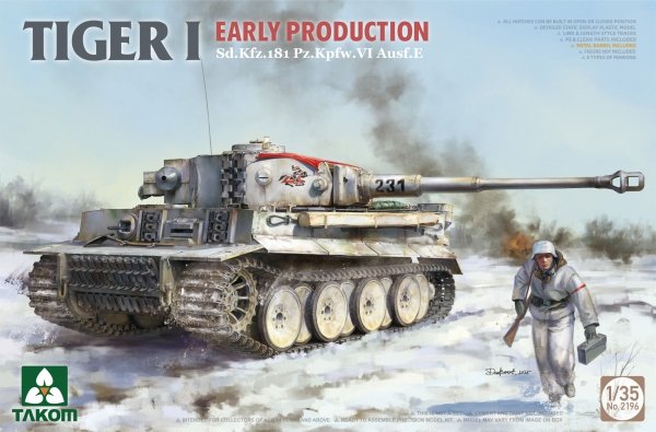 Takom 2195W Tiger I Box Early-Production Limited Edition - Early Command/Michael Wittmann + Early + 1/16 Michael Wittmann 1/35