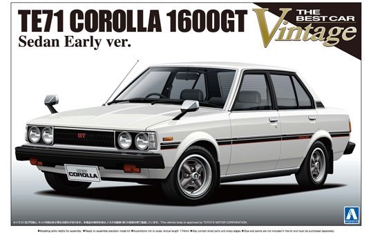 Aoshima 00874 TE71 Corrola 1600 GT Sedan early ver. 1:24