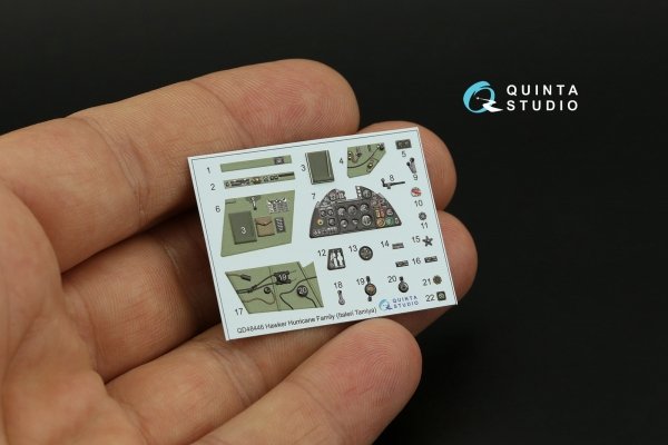 Quinta Studio QD48446 Hurricane family 3D-Printed coloured Interior on decal paper (Italeri/Tamiya) 1/48