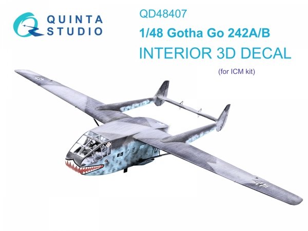 Quinta Studio QD48407 Go 242A-B 3D-Printed coloured Interior on decal paper (ICM) 1/48