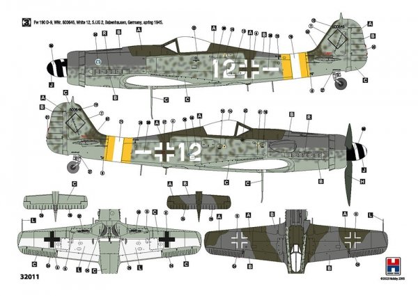 Hobby 2000 32011 Fw 190 D-9 Mid Production (HASEGAWA + CARTOGRAF + MASKI) 1/32