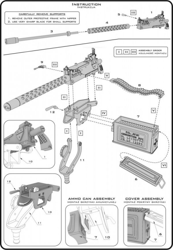 Master GM-35-092 Browning M1919 A4 .30 cal (7,62mm) - mocowanie E6160 - używany np. na M4 Sherman, T17E1 Staghound 1/35
