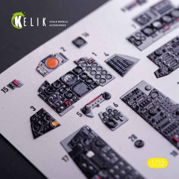 Kelik K32029 F-4J - interior 3D decals for Tamiya kit 1/32
