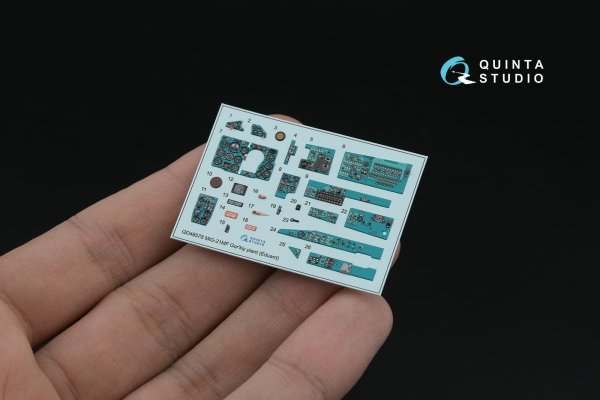 Quinta Studio QD+48578 MiG-21MF Fishbed-J (Gorkiy plant) 3D-Printed &amp; coloured Interior on decal paper (Eduard) (with 3D-printed resin parts) 1/48