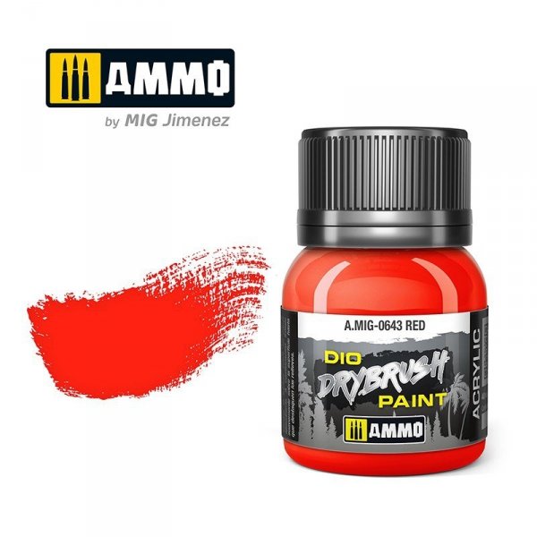 Ammo of Mig 0643 DRYBRUSH Red 40ml