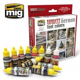 AMMO of Mig Jimenez 7179 WWII GERMAN TOOL COLORS 12x17ml