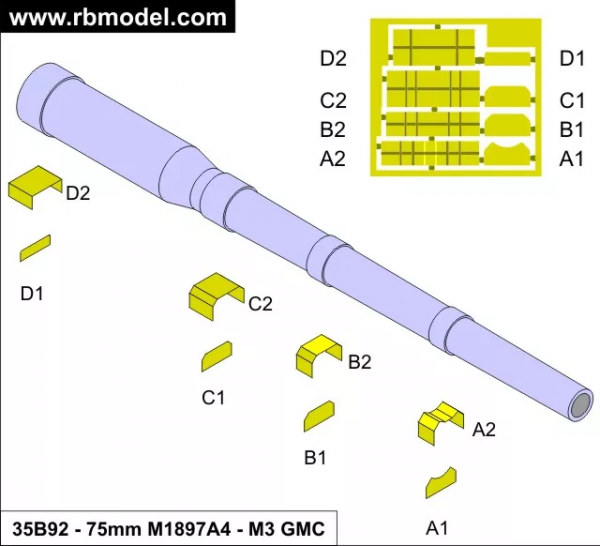 RB Model 35B92 75mm M1897A4 M3 GMC 1/35
