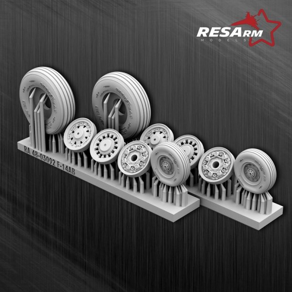 RESArm 48-03092 F-14 AB - Wheels under load (3D resin printing) 1/48