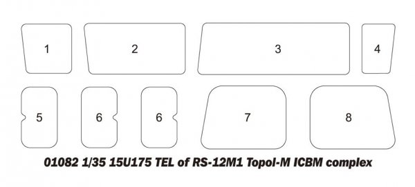 Trumpeter 01082 15U175 TEL of RS-12M1 Topol-M ICBM complex 1/35