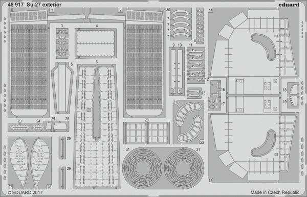 Eduard 48917 Su-27 exterior HOBBY BOSS 1/48
