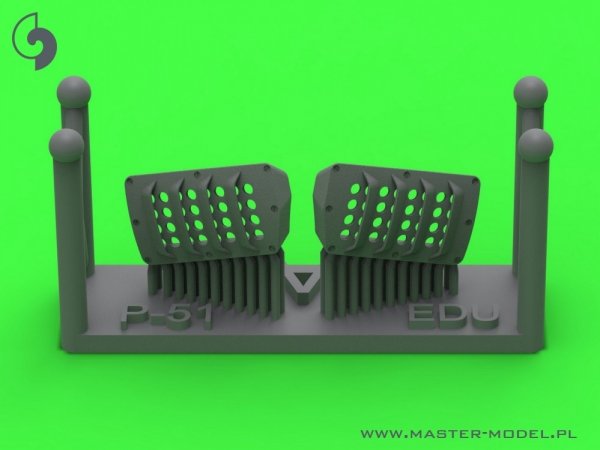 Master AM-72-175 P-51 Mustang - pokrywa wlotu powietrza do gaźnika - typ z żaluzjami dla RAF - wersja A (do modelu Eduard) 1/72