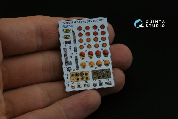 Quinta Studio QD35037 M35 Family 3D-Printed &amp; coloured Interior on decal paper (AFV club) 1/35