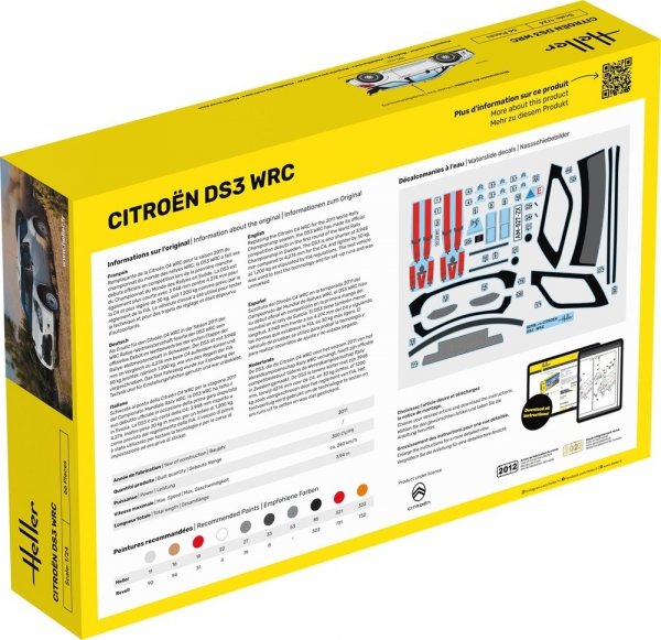 Heller 56758 Citroen DS3 WRC - Starter Kit 1/24