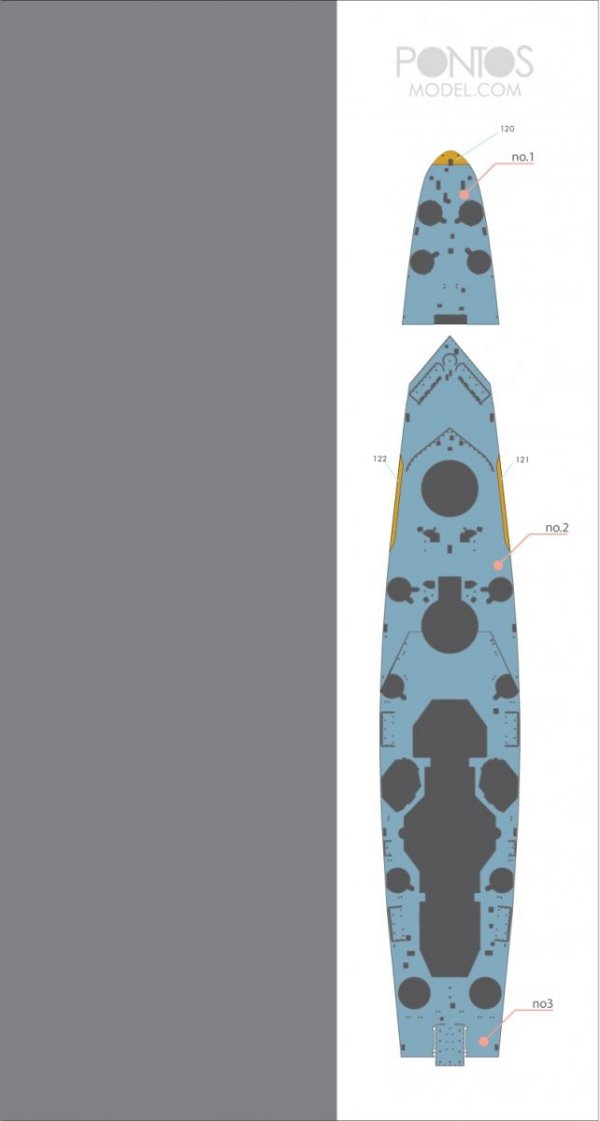 Pontos 35022WD1 French Navy Richelieu Wooden Deck set (1:350)