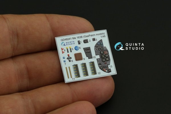 Quinta Studio QD48241 Me 163B 3D-Printed &amp; coloured Interior on decal paper (GasPatch models) 1/48