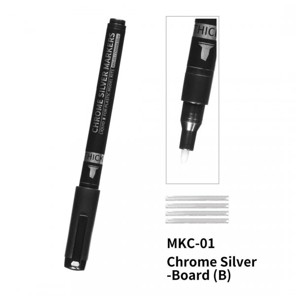DSPIAE MKC-01 Chrome Silver Marker Pen THICK (2.5mm)