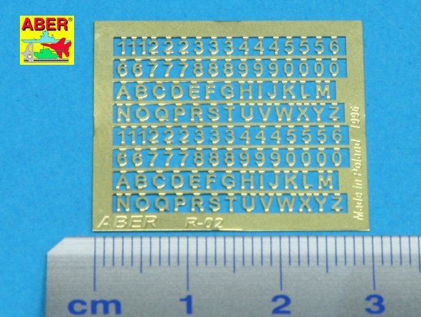Aber R-02 Numbers and letters (1,5mm)