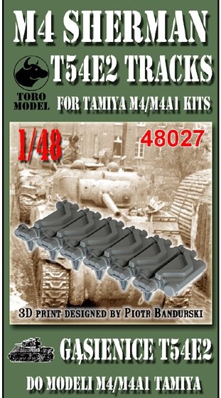 Toro Model 48027 M4 Sherman T54E2 Tracks for Tamiya M4/M4A1 Kits (3D-Printed) 1/48