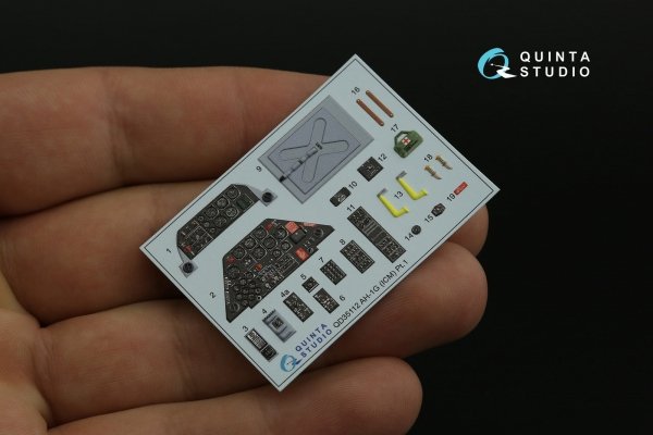 Quinta Studio QD35112 AH-1G Cobra 3D-Printed &amp; coloured Interior on decal paper (ICM) 1/35