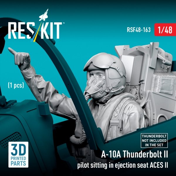 RESKIT RSF48-0163 A-10A Thunderbolt II pilot sitting in ejection seat ACES II (1 pcs) (3D Printed) (1/48)