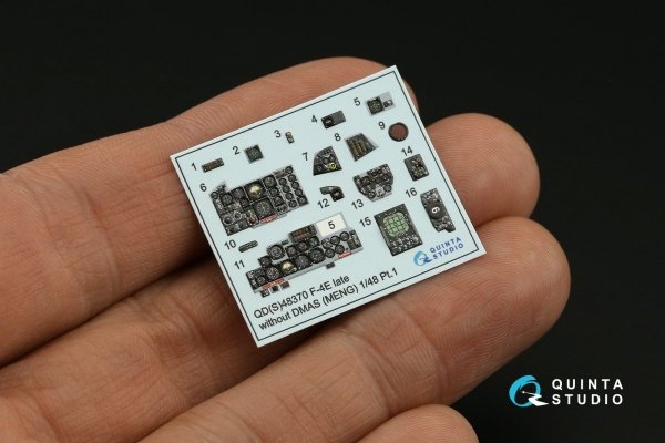 Quinta Studio QD48370 F-4E late without DMAS 3D-Printed &amp; coloured Interior on decal paper (Meng) 1/48