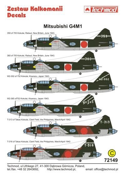 Techmod 72149 G4M1 Betty (1:72)