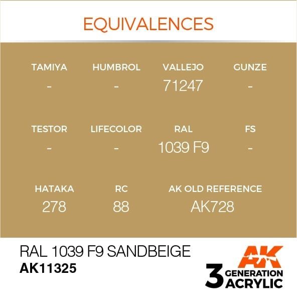 AK Interactive AK11325 RAL 1039 F9 Sandbeige 17ml
