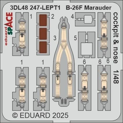 Eduard 3DL48247 B-26F Marauder cockpit &amp; nose SPACE ICM 1/48