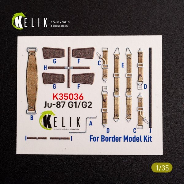 KELIK K35036 Ju-87 G1/G2 - interior 3D decals for Border Models kit 1/35