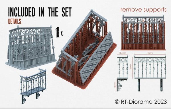 RT-Diorama 35705 Wrought Iron Balcony 1/35