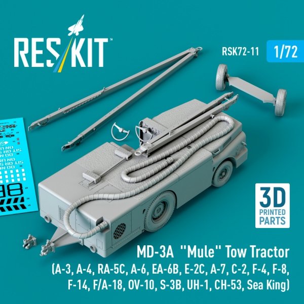 RESKIT RSK72-0011 MD-3A "Mule" Tow Tractor (3D Printed model kit) 1/72