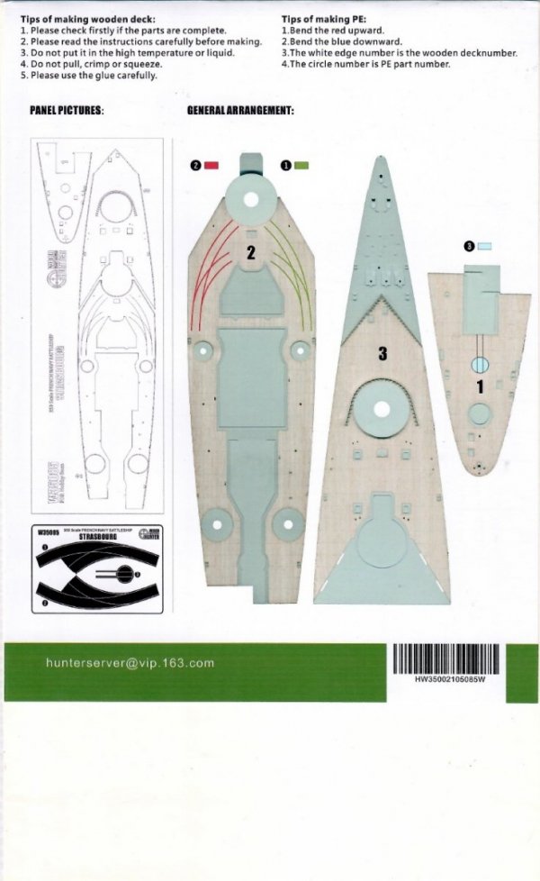 Wood Hunter W35085 French Battleship Strasbourg (Hobby Boss 86507) 1/350