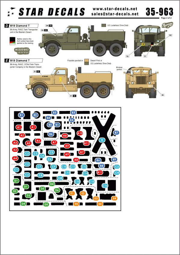 Star Decals 35-963 M19 Diamond Tank transporter #1 1/35